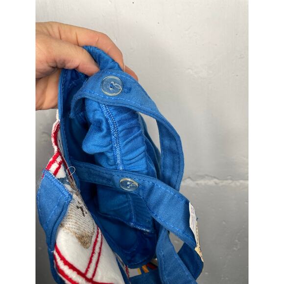 NEW Vintage Carters Teddy Bear in Car Blue Overalls Shortalls Romper Size 18 Mo - Picture 7 of 7